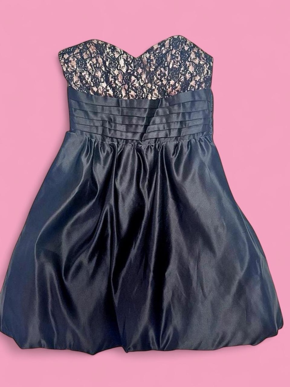 Strapless Black Lace Bodice Dress - Betsey Johnson